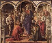 LIPPI, Fra Filippo Adoration of the Child with Saints g oil